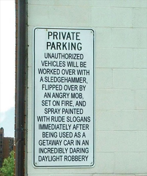 Angry Parking Sign Picture