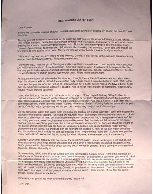 Best Divorce Letter Ever Picture