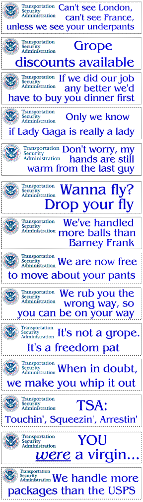 TSA Bumper Stickers Picture